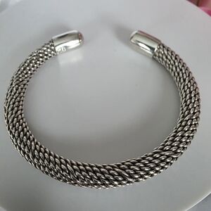 Vintage Sterling Silver Mesh Cuff Bracelet 37 Grams!